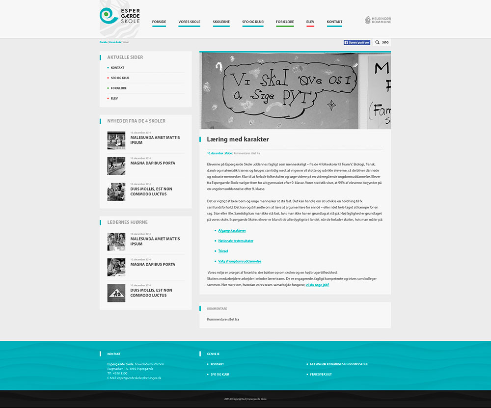 espergærde skole webdesign